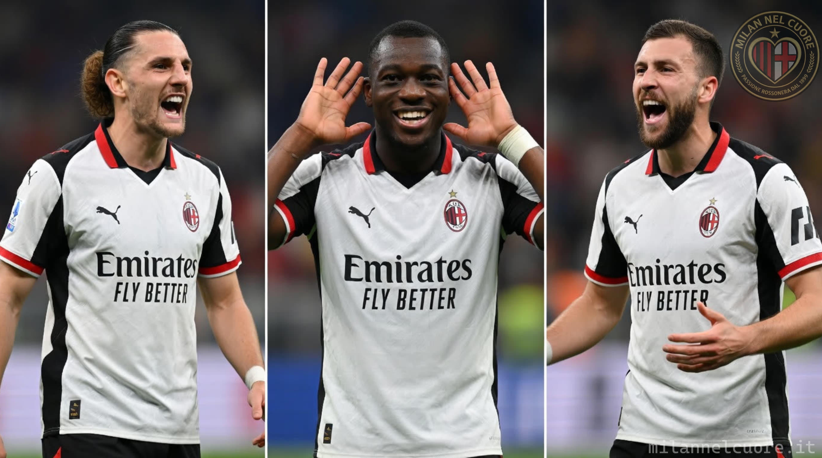 Esultanza dei giocatori del Milan dopo la vittoria contro il Torino a San Siro