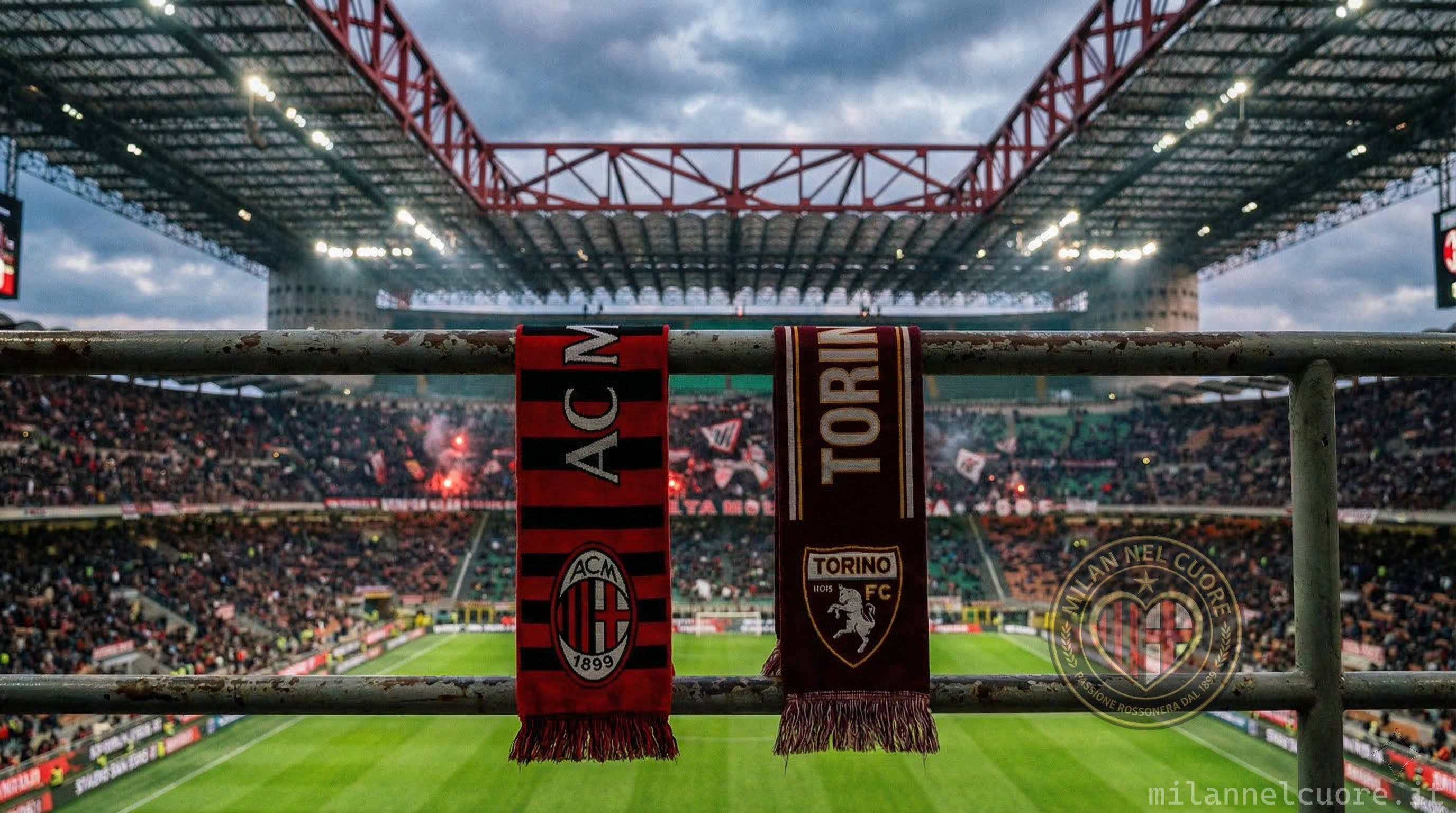 San Siro stadium under the floodlights ahead of Milan vs Torino