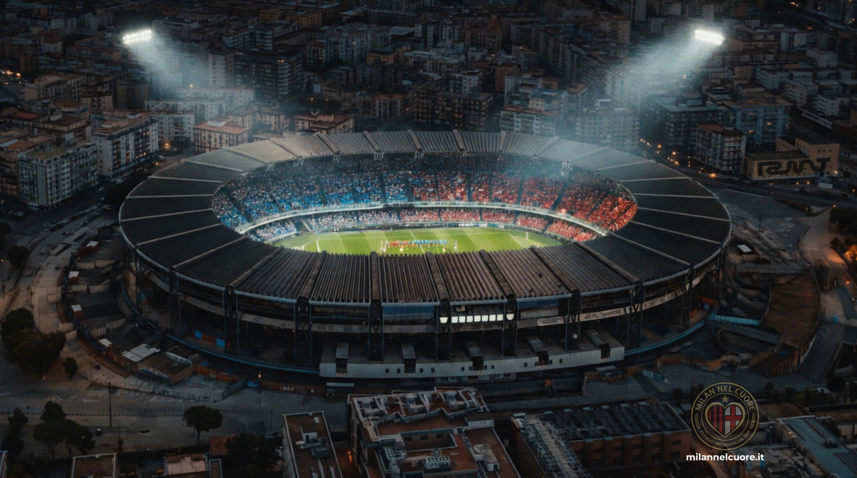 The Stadio Diego Armando Maradona in Naples before the Napoli-Milan clash